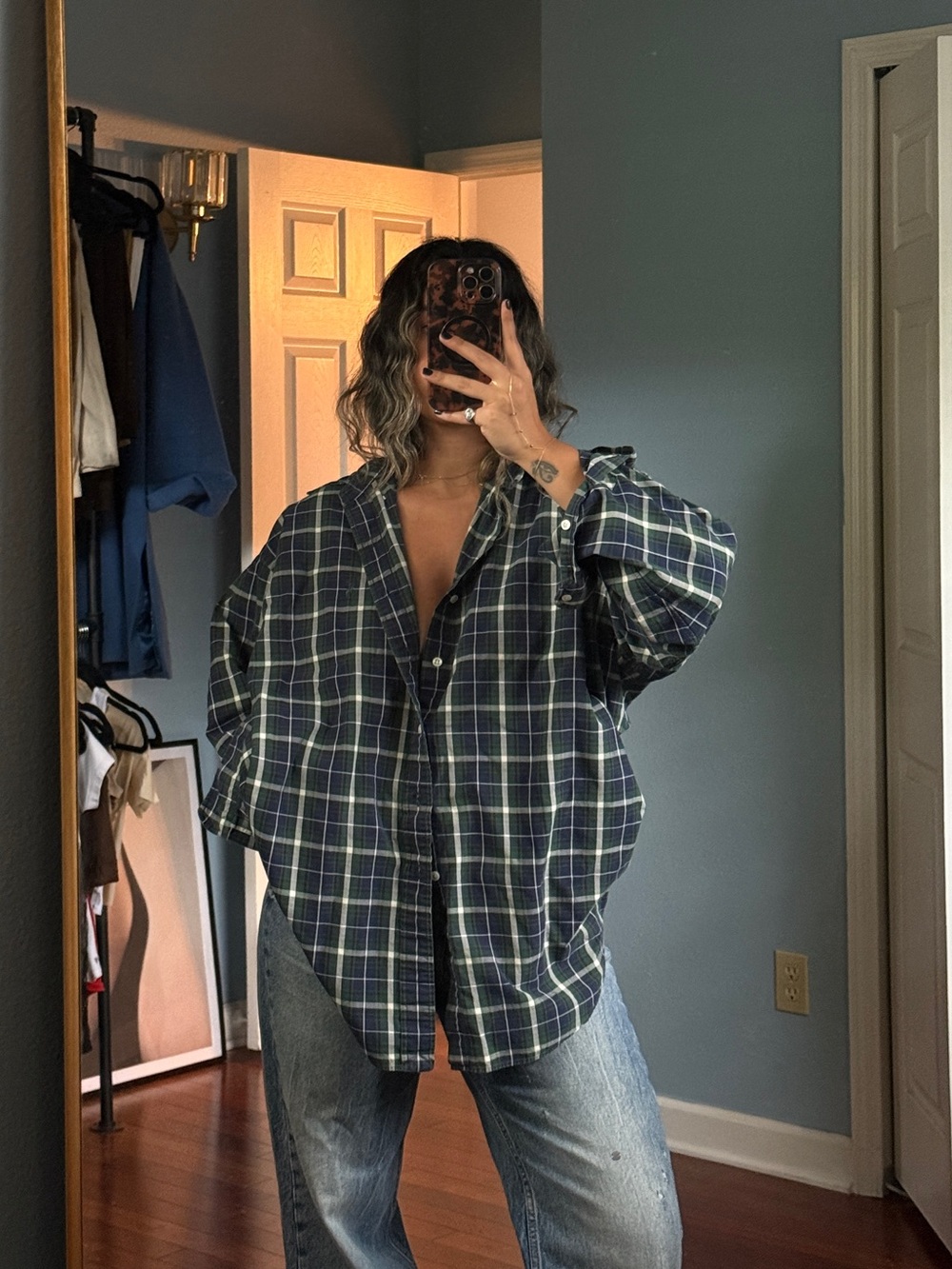 vintage Blue Plaid Ralph Lauren Button Down